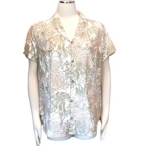 Columbia PFG island print short sleeve button up shirt
